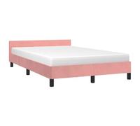 vidaXL Estructura de Cama con Cabecero Matrimonial Somier Tapizado Dormitorio Habitación Muebles Cuarto Descanso de Terciopelo Rosa 120x200 cm