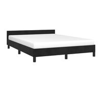 vidaXL Estructura de Cama con Cabecero Matrimonial Somier Tapizado Dormitorio Habitación Muebles Cuarto Descanso de Terciopelo Negro 140x200 cm