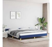 vidaXL Estructura de Cama con Cabecero Matrimonial Somier Tapizado Dormitorio Habitación Muebles Cuarto Descanso de Tela Azul 200x200 cm