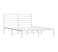 vidaXL Estructura de Cama con cabecero Metal Blanca 140x200 cm, armazón de Cama, Cama, Estructura de Cama de Metal, Marco de Cama