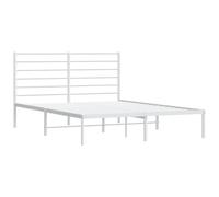 vidaXL Estructura de Cama con cabecero Metal Blanca 160x200 cm, armazón de Cama, Cama, Estructura de Cama de Metal, Marco de Cama