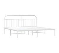 vidaXL Estructura de Cama con cabecero Metal Blanca 200x200 cm, armazón de Cama, Cama, Estructura de Cama de Metal, Marco de Cama