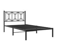 vidaXL Estructura de Cama con cabecero Metal Negro 107x203 cm, armazón de Cama, Cama, Muebles de Dormitorio, Marco de Cama, Cama Individual