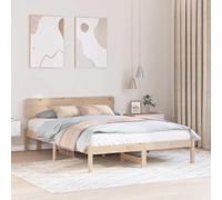 vidaXL Estructura de Cama con cabecero montado en la Pared, tamaño 140 x 200 cm, Hecha de Madera Maciza de Pino. Diseño sólido y Minimalista Que Ahorra Espacio. Muebles de Dormitorio Elegantes y dur