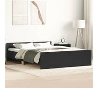 Estructura De Cama Con Cabecero Piecero Negro 120x200 Cm Vidaxl