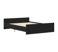 vidaXL Estructura de Cama con cabecero piecero Negro 135x190cm