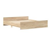 Estructura de cama con cabecero piecero roble Sonoma 180x200 cm