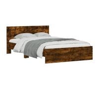 vidaXL Estructura de Cama con cabecero Roble Ahumado 120x200 cm, Cama, Cama de Matrimonio, Muebles de Dormitorio, Cama Doble, somier