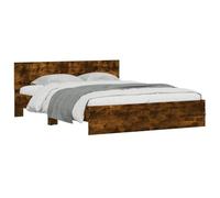 vidaXL Estructura de Cama con cabecero Roble Ahumado 150x200 cm