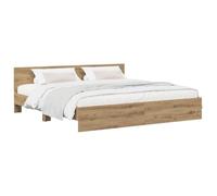 vidaXL Estructura de Cama con cabecero Roble Artisan 200 x 200 cm