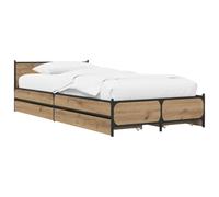 vidaXL Estructura de Cama con cabecero Roble Artisan 80 x 200 cm,