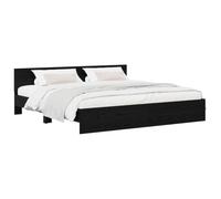 vidaXL Estructura de Cama con cabecero Roble Negro 200 x 200 cm