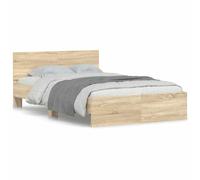 Estructura De Cama Con Cabecero Roble Sonoma 135x190 Cm Vidaxl