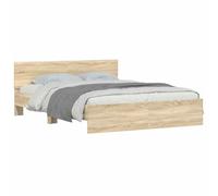 Estructura De Cama Con Cabecero Roble Sonoma 140x190 Cm Vidaxl