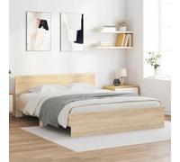 vidaXL Estructura de Cama con cabecero Roble Sonoma 140x200 cm