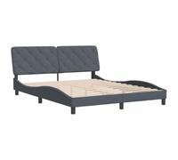 vidaXL Estructura de Cama con Cabecero, Somier Armazón de Listones, Base de Cama Curvada, Mueble para Dormitorio, Terciopelo Gris Oscuro 160x200 cm