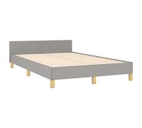 vidaXL Estructura de Cama con Cabecero, Somier Armazón de Listones, Base de Cama, Mueble para Dormitorio Hogar, Tela Gris Claro 120x190 cm