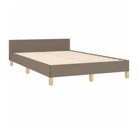 vidaXL Estructura de Cama con Cabecero, Somier Armazón de Listones, Base de Cama, Mueble para Dormitorio Hogar, Tela Gris Taupe 120x190 cm