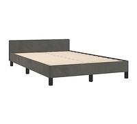 vidaXL Estructura de Cama con Cabecero, Somier Armazón de Listones, Base de Cama, Mueble para Dormitorio Hogar, Terciopelo Gris Oscuro 120x190 cm