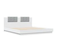 Estructura Cama Con Cabecero Madera Ingeniería Blanco 180x200cm Vidaxl