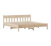 vidaXL Estructura de cama con cabecero – Somier de listones, madera maciza de pino 180x200 cm