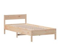 vidaXL Estructura de Cama con Cabecero, Somier de Listones de Invitados, Armazón de Cama, Mueble para Dormitorio, Madera Maciza de Pino 75x190 cm