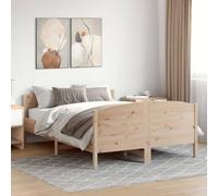 vidaXL Estructura de Cama con Cabecero, Somier de Listones de Invitados, Armazón de Cama, Mueble para Dormitorio, Madera de Pino Blanco 150x200 cm
