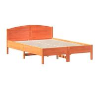 vidaXL Estructura de cama con cabecero – Somier de listones, pino marrón cera 140x190 cm