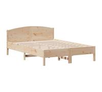 vidaXL Estructura de Cama con Cabecero, Somier de Listones de Invitados, Marco de Cama, Mueble para Dormitorio, Madera Maciza de Pino 140x200 cm