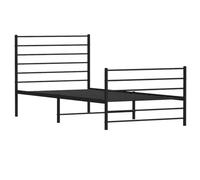 vidaXL Estructura de cama con cabecero y estribo, metal negro 80x200 cm, individual