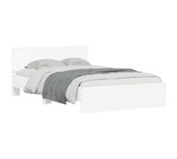 Estructura De Cama Con Cabecero Y Luces Led Blanco 135x190 Cm Vidaxl