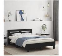 vidaxl Estructura de cama con cabecero y luces LED negro 120x200 cm