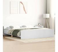 Estructura de cama con cabecero y piecero blanco 180x200 cm