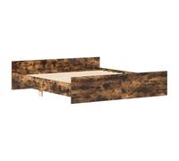 vidaXL Estructura de Cama con cabecero piecero Roble Ahumado 160x200cm