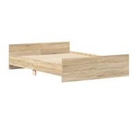 vidaXL Estructura de Cama con Cabecero y Piecero, Somier de Invitados, Armazón Marco de Cama, Mueble para Dormitorio, Roble Sonoma 140x200 cm