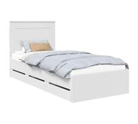 vidaXL Estructura de Cama con cajón 100 x 200 cm Madera Ingenieril, Cama Rectangular Moderna, Muebles estilosos, Almacenamiento práctico, diseño Minimalista en Madera