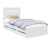 vidaXL Estructura de Cama con cajón 100 x 200 cm Madera Ingenieril, Configuración de Dormitorio, diseño Moderno, Cama de Madera, Base laminada, Mueble Que Ahorra Espacio, Estilo Minimalista