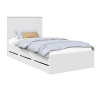 vidaXL Estructura de Cama con cajón 100 x 200 cm Madera Ingenieril, Juego de Dormitorio Moderno, Estructura de Cama contemporánea, Muebles Elegantes, Soporte ergonómico del colchón