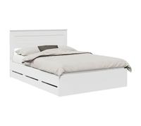 vidaXL Estructura de Cama con cajón 140 x 200 cm Madera Ingenieril, Dormitorio, Rectangular, Diseño Moderno, Muebles Elegantes, Colores neutros, Consejos para optimizar el Espacio, Artículos de Decor
