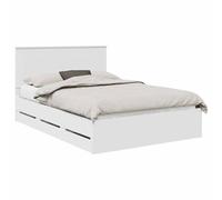 vidaXL Estructura de Cama con cajón 160 x 200 cm Madera Ingenieril, Configuración Moderna de Dormitorio, Base Rectangular con Espacio, diseño Elegante, Muebles funcionales