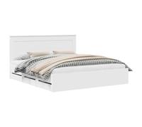 vidaXL Estructura de Cama con cajón 200 x 200 cm Madera Ingenieril, Cama Rectangular Moderna, Muebles estilosos, Almacenamiento práctico, diseño Minimalista en Madera