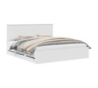 vidaXL Estructura de Cama con cajón 200 x 200 cm Madera Ingenieril, Configuración Moderna de Dormitorio, Cama de Pared Rectangular, Madera ingeniera, Base de Listones, Opciones de Almacenamiento