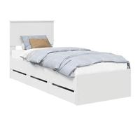 vidaXL Estructura de Cama con cajón 75 x 190 cm Madera Ingenieril, Cama Moderna, diseño Minimalista, Mueble Rectangular, Pieza Funcional, Almacenamiento Oculto, solución para Dormir