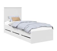 vidaXL Estructura de Cama con cajón 75 x 190 cm Madera Ingenieril, Juego de Dormitorio Moderno, Estructura de Cama contemporánea, Muebles Elegantes, Soporte ergonómico del colchón