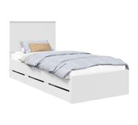 vidaXL Estructura de Cama con cajón 90 x 190 cm Madera Ingenieril, Juego de Dormitorio Moderno, Estructura de Cama contemporánea, Muebles Elegantes, Soporte ergonómico del colchón