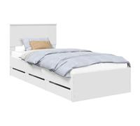 vidaXL Estructura de Cama con cajón 90 x 200 cm Madera Ingenieril, Cama Moderna, Marco Rectangular, almacén Oculto, Simple, Muebles Interiores, decoración de Dormitorio, Estilo Minimalista