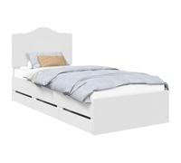 vidaXL Estructura de Cama con cajón 90 x 200 cm Madera Ingenieril, Cama Rectangular Elegante para el Dormitorio, Muebles Modernos de Madera, organización Minimalista