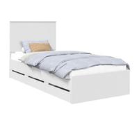 vidaXL Estructura de Cama con cajón 90 x 200 cm Madera Ingenieril, Configuración Moderna de Dormitorio, Base Rectangular con Espacio, diseño Elegante, Muebles funcionales