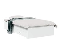 vidaXL Estructura de Cama con cajón Blanco Madera contrachapada, Base de Cama Moderna y Minimalista, diseño Rectangular, Madera ingeniera, solución Que Ahorra Espacio