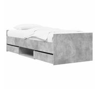 vidaXL Estructura de Cama con cajón Gris Hormigón Madera contrachapada, Cama a la Moda para el Dormitorio, solución Moderna de Almacenamiento, diseño de Madera Resistente
